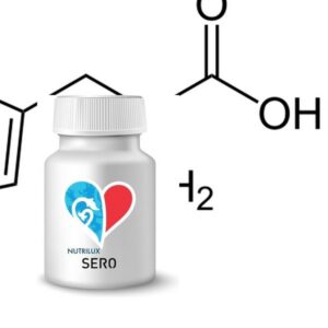 NUTRILUX Sero, un complément alimentaire formulé à base de tryptophane, magnésium, zinc et vitamines du groupe B. Cette formule soutient l’équilibre émotionnel