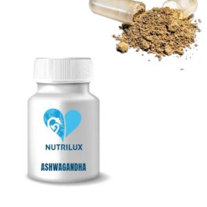 NUTRILUX Ashwagandha, un complément alimentaire 100 % naturel et végétal à base d’extrait de racines d’ashwagandha standardisé en withanolides. Cette plante